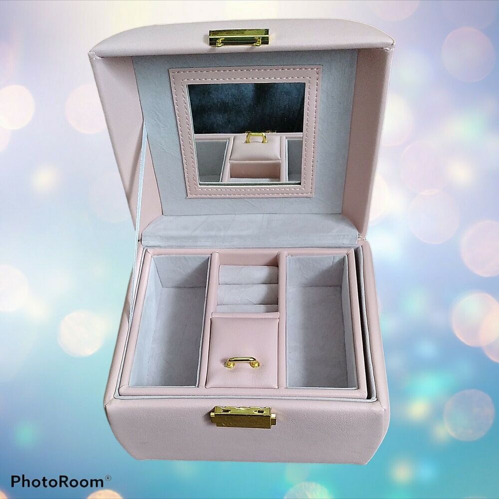 Beautiful Purse Style Jewelry Case Pink Faux Leather